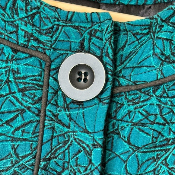 Vintage Artsy Abstract Stitched Button Front Quilted Blazer Jacket Women Size S - Picture 7 of 13